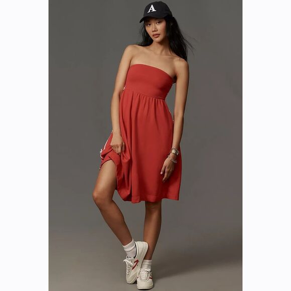 Daily Practice by Anthropologie Strapless Side Bow Tube Midi Dress S-P 280469 - Picture 1 of 7